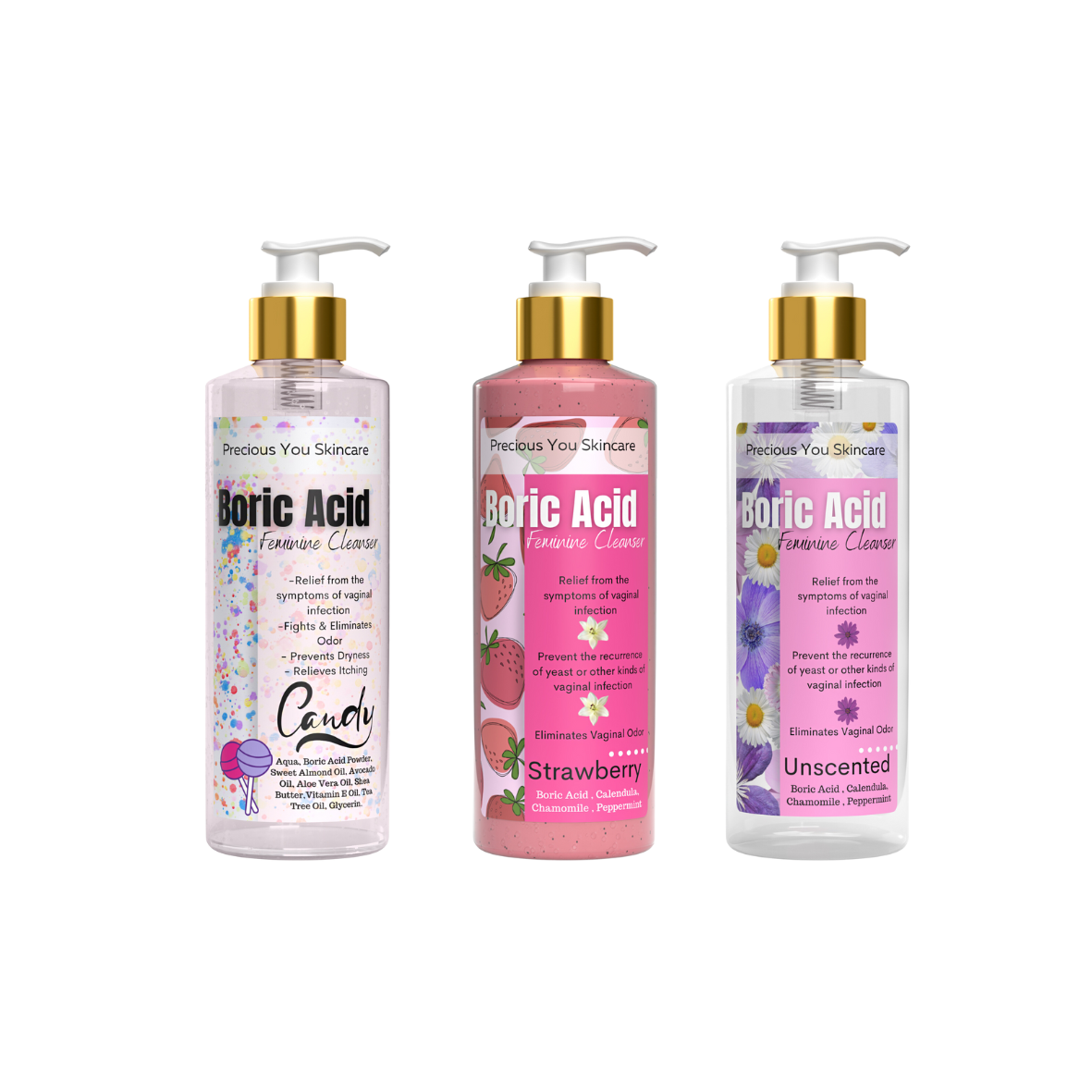 Boric Acid Cleanser - Triple Pack bundle
