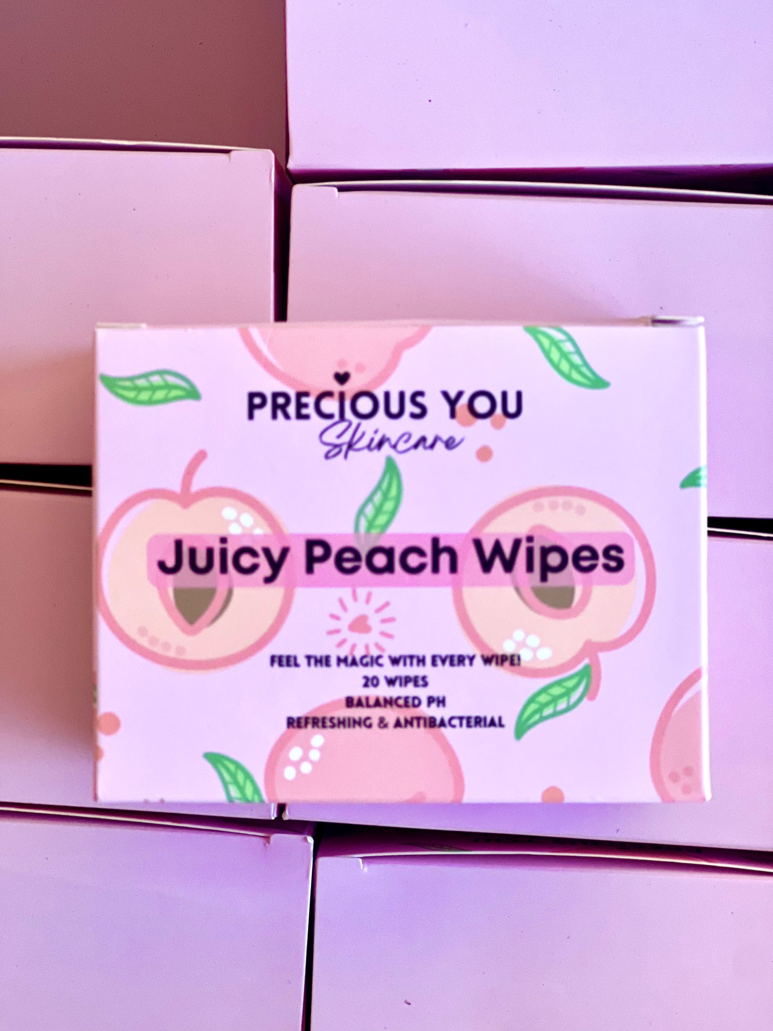 Juicy Peach feminine wipes